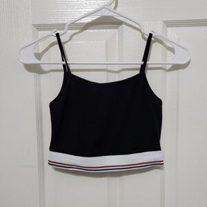 Black and White Fitted Cropped Camisole